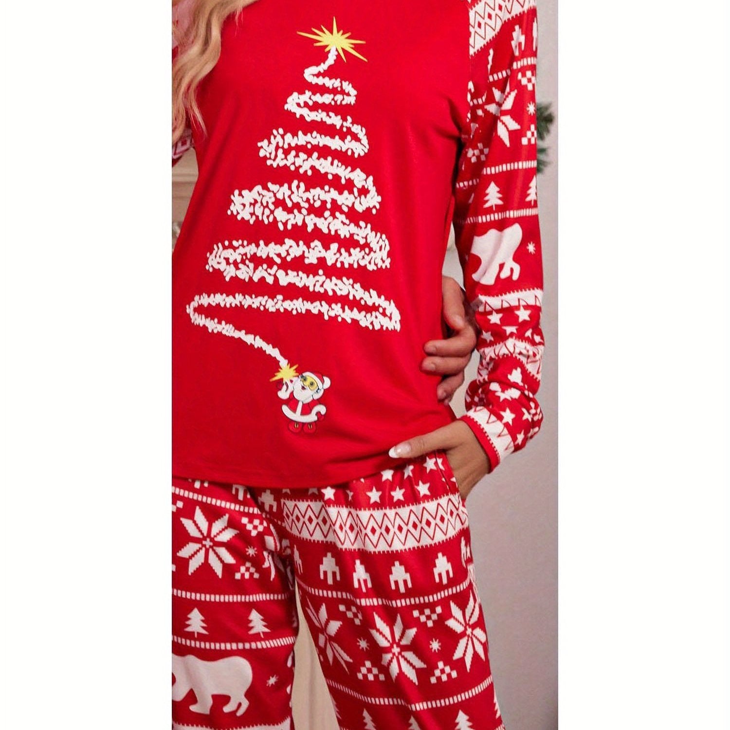 Christmas Pajamas for Family  Matching Sets Classic Plaid Xmas Soft Holiday Sleepwear  long pajama pants for women  wide leg lounge set family matching christmas pajamas Halloween house wear